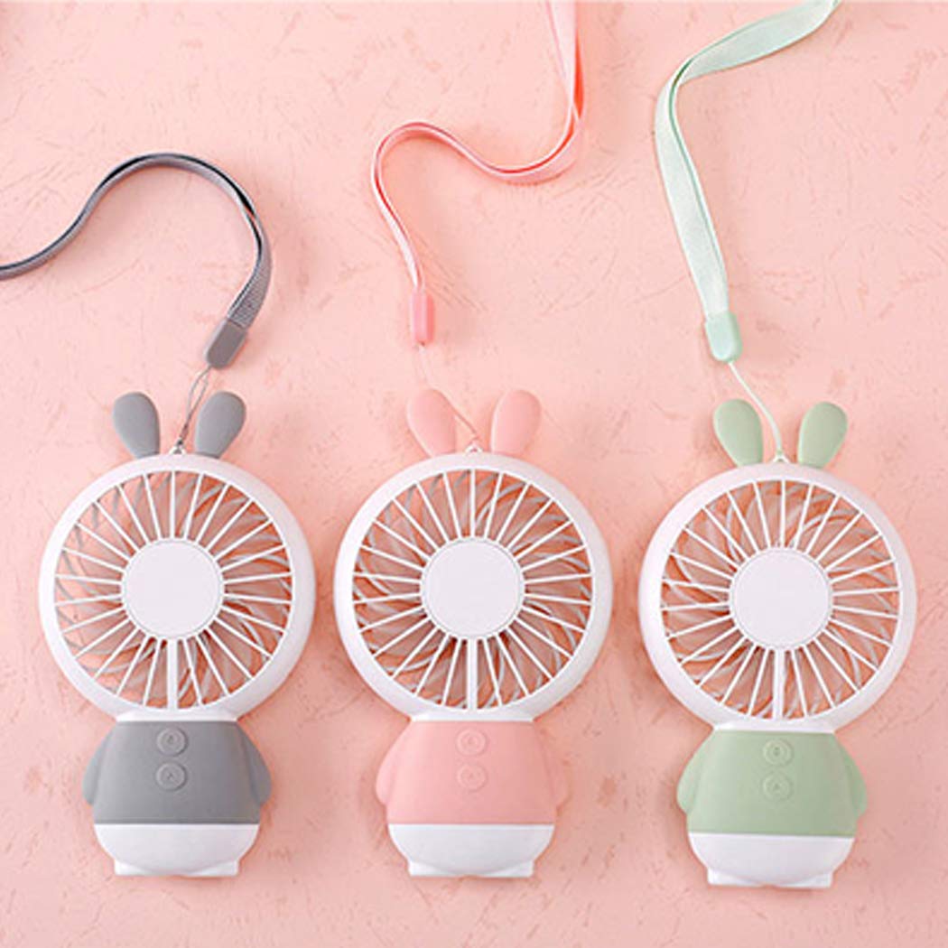 7633 Mini Portable Fan USB Rechargeable Handheld Rabbit Style Color Changing LED Light Pocket Desk Light Fan DeoDap 7633 Mini Portable Fan USB Rechargeable Handheld Rabbit Style Color Changing LED Light Pocket Desk Light Fan DeoDap